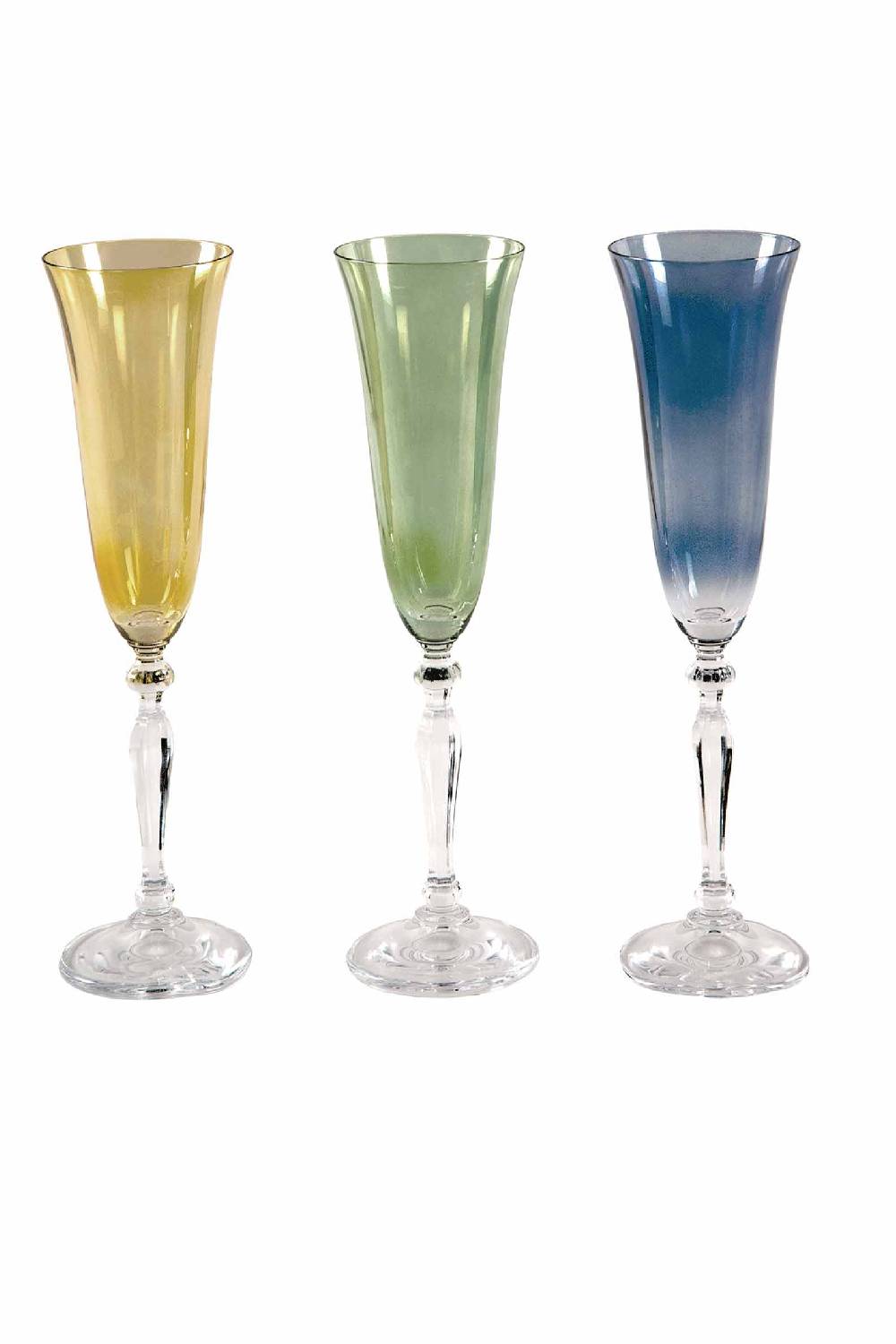 Luisa Beccaria Set di sei flauti multi colore Sottocosto