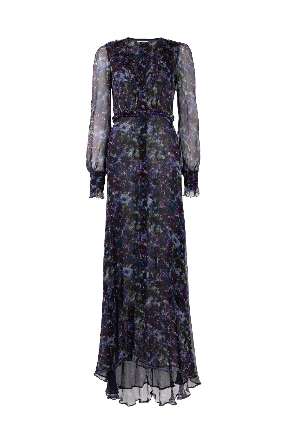 Luisa Beccaria Abito lungo in chiffon fluido Soddisfazione Garantita