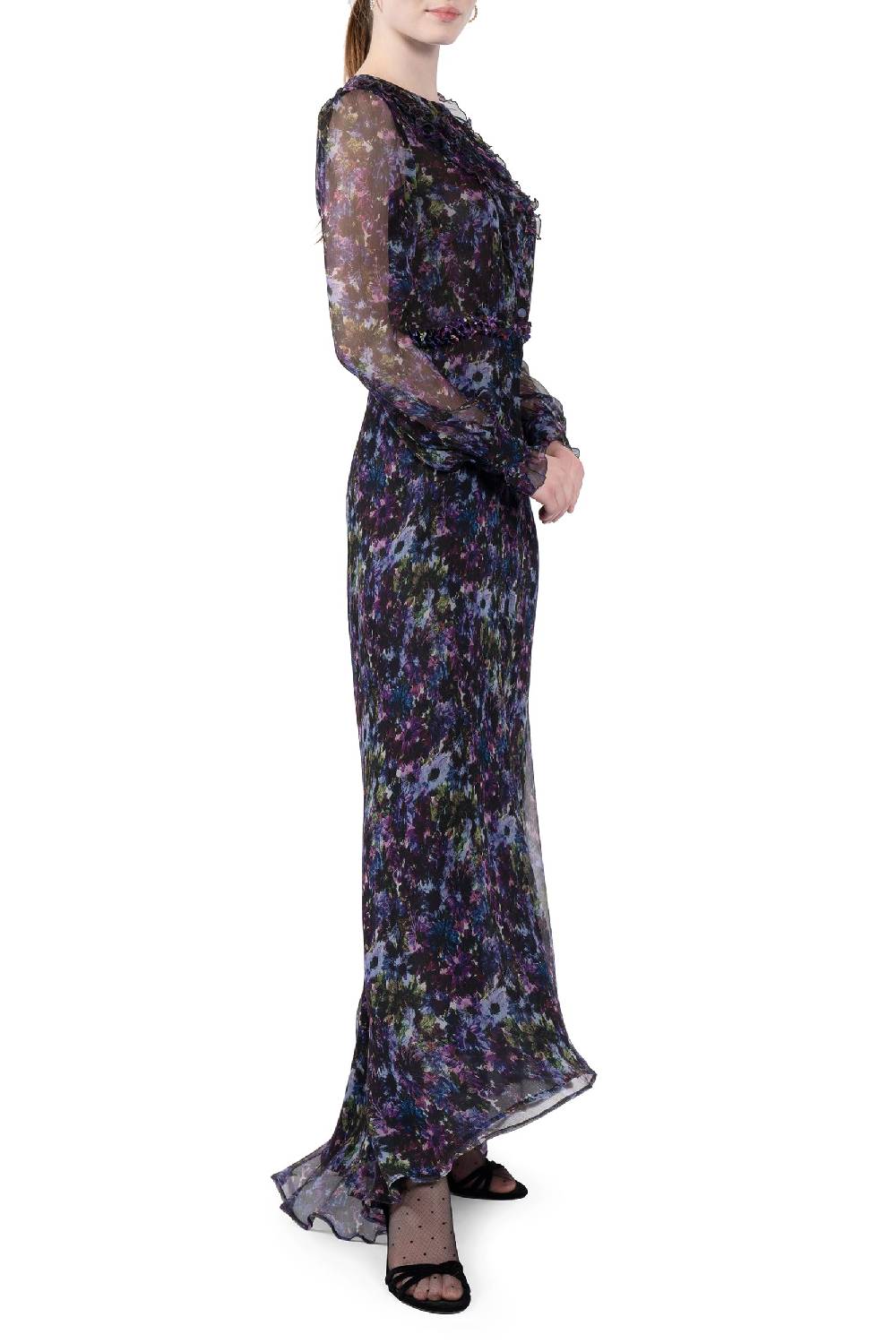 Luisa Beccaria Abito lungo in chiffon fluido Soddisfazione Garantita