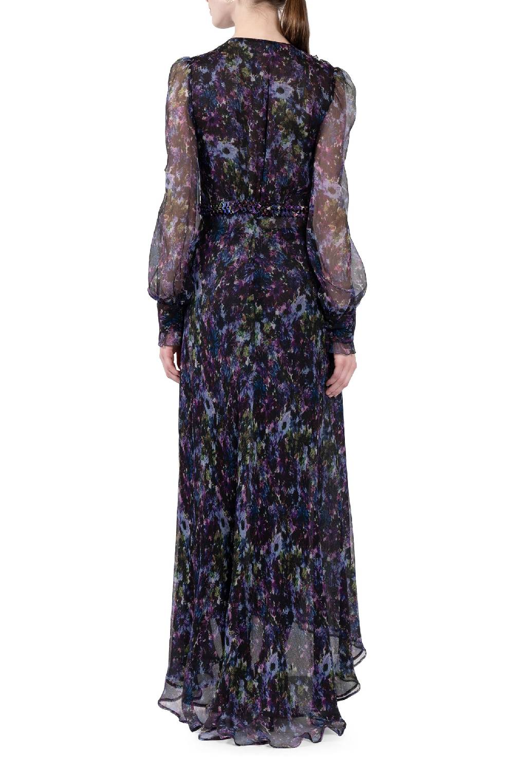 Luisa Beccaria Abito lungo in chiffon fluido Soddisfazione Garantita