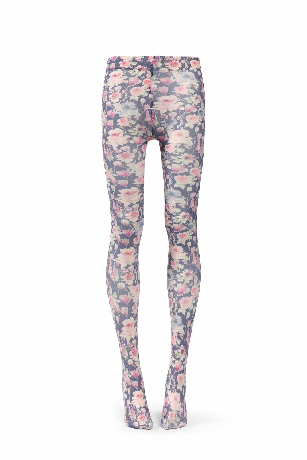 Luisa Beccaria Collant stampati con rosa selvatica blu Novità