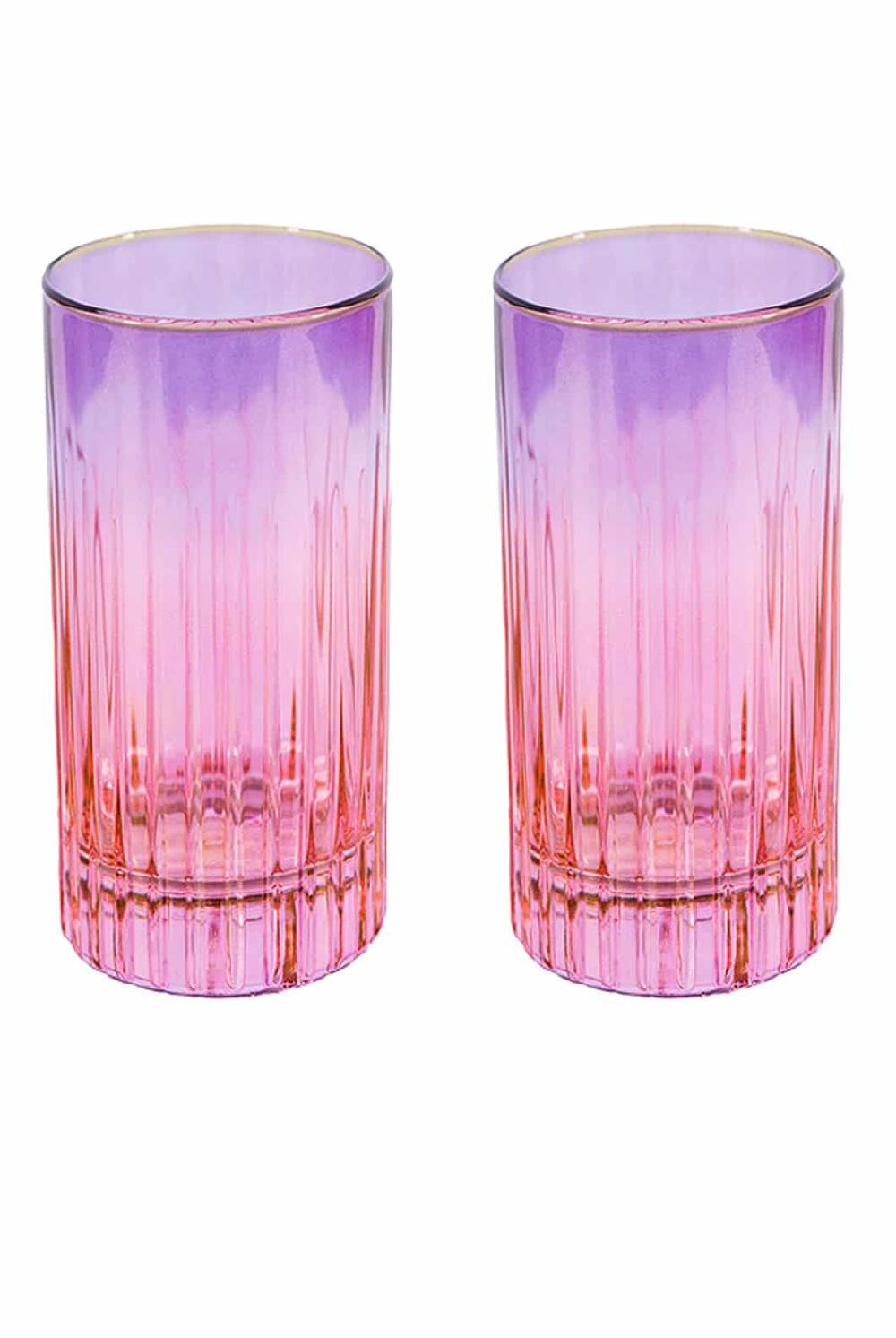 Luisa Beccaria Shade Pink To Purple Set Di Due Grandi Bicchieri Tumbler Economico
