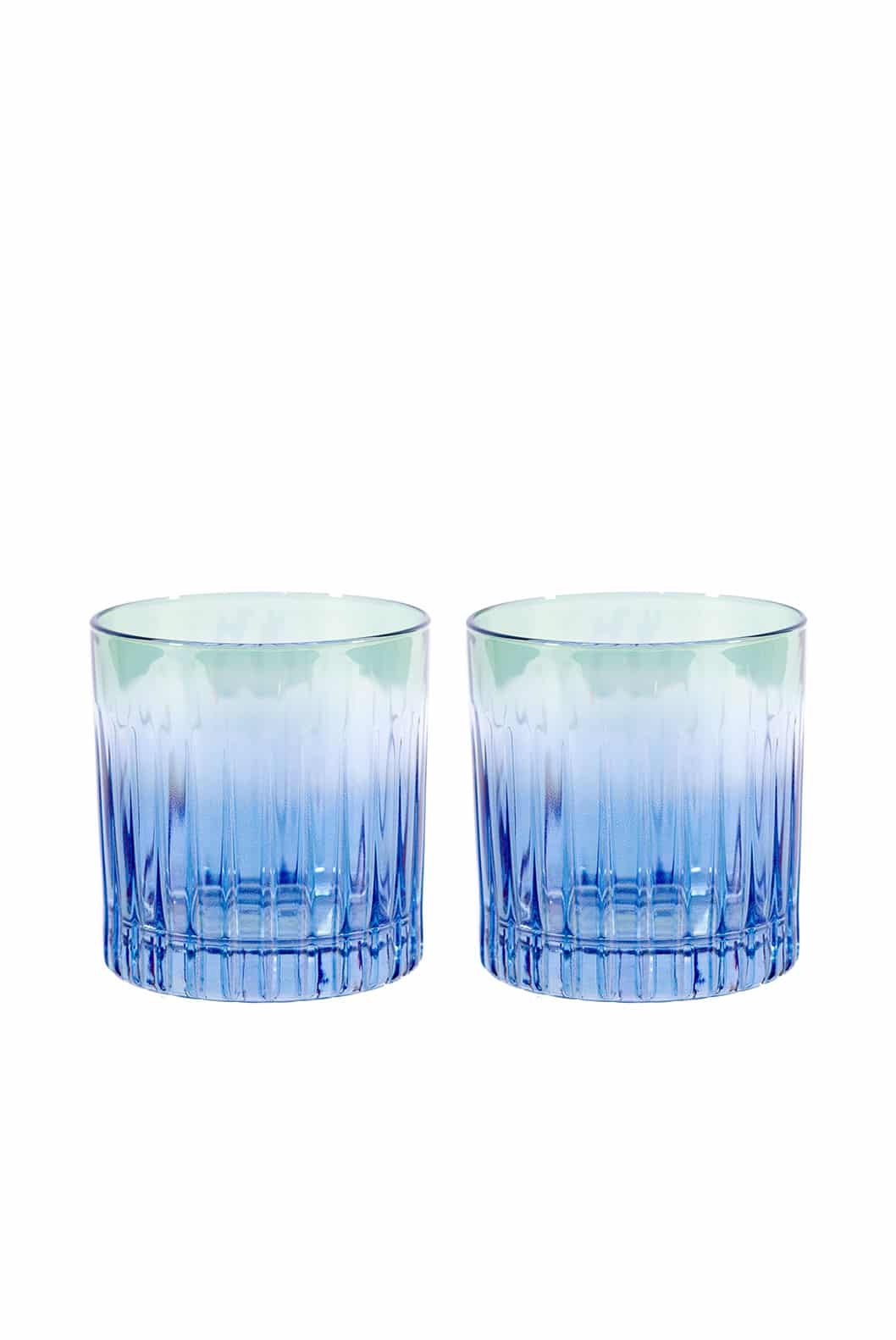 Luisa Beccaria Tonalità dal blu al verde Set di due piccoli bicchieri Grande vendita