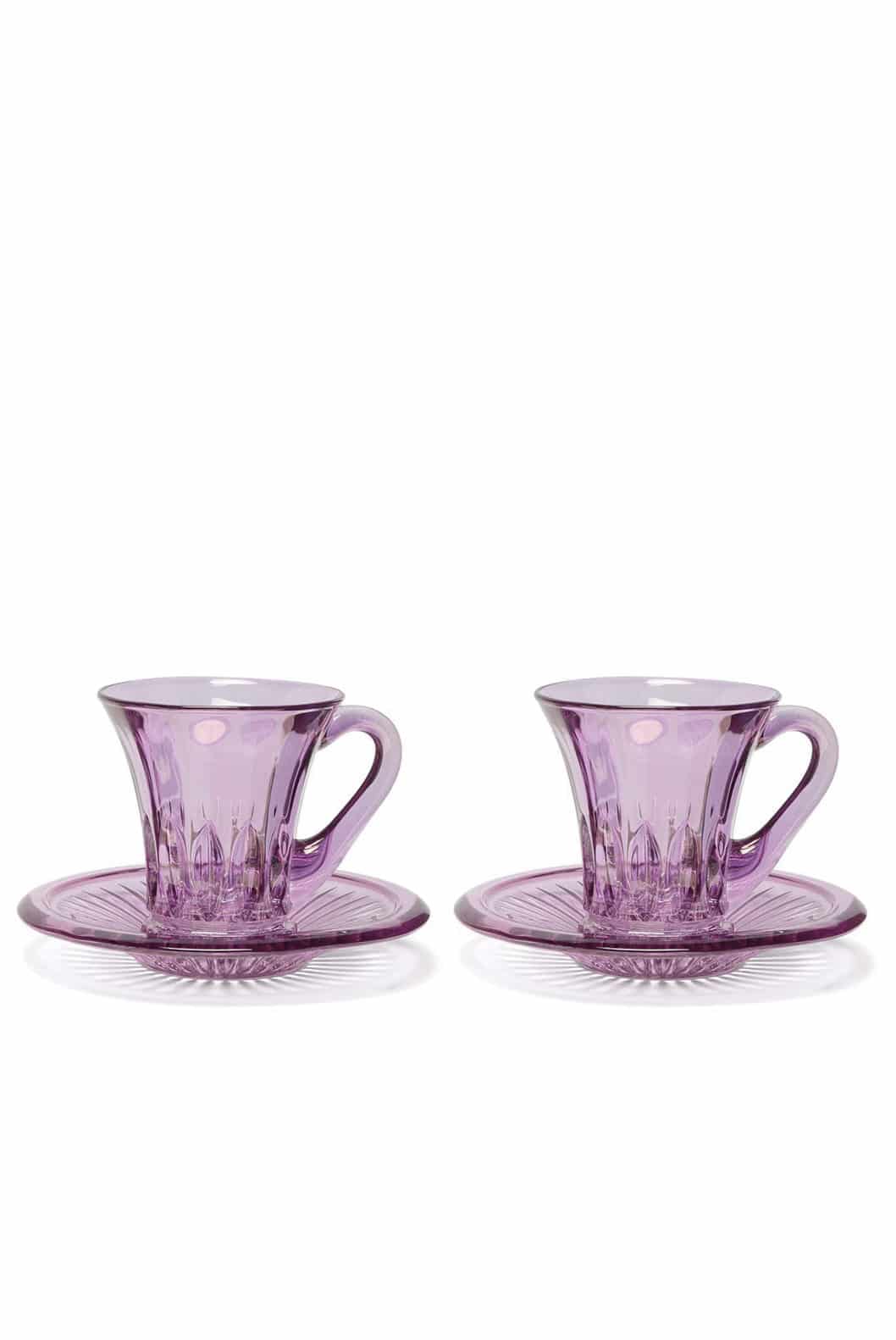 Luisa Beccaria Set Di Due Tazzine Da Caffè Trasparenti Prestige Viola Vendita