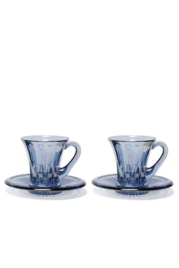 Luisa Beccaria Set Di Due Tazze Da Caffè Trasparenti Prestige Blu Soddisfazione Garantita