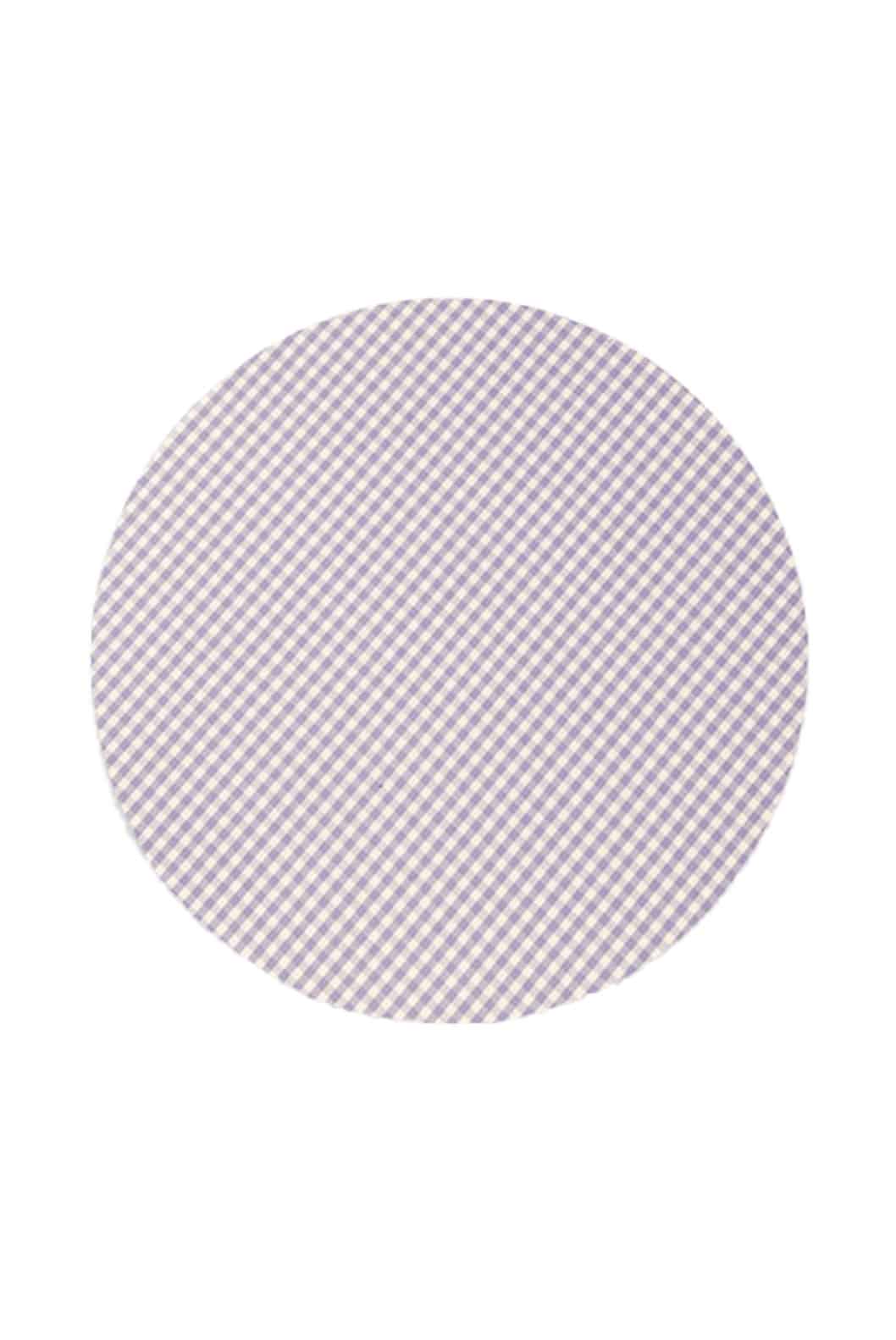 Luisa Beccaria Tovaglietta viola rotonda in cotone Vichy