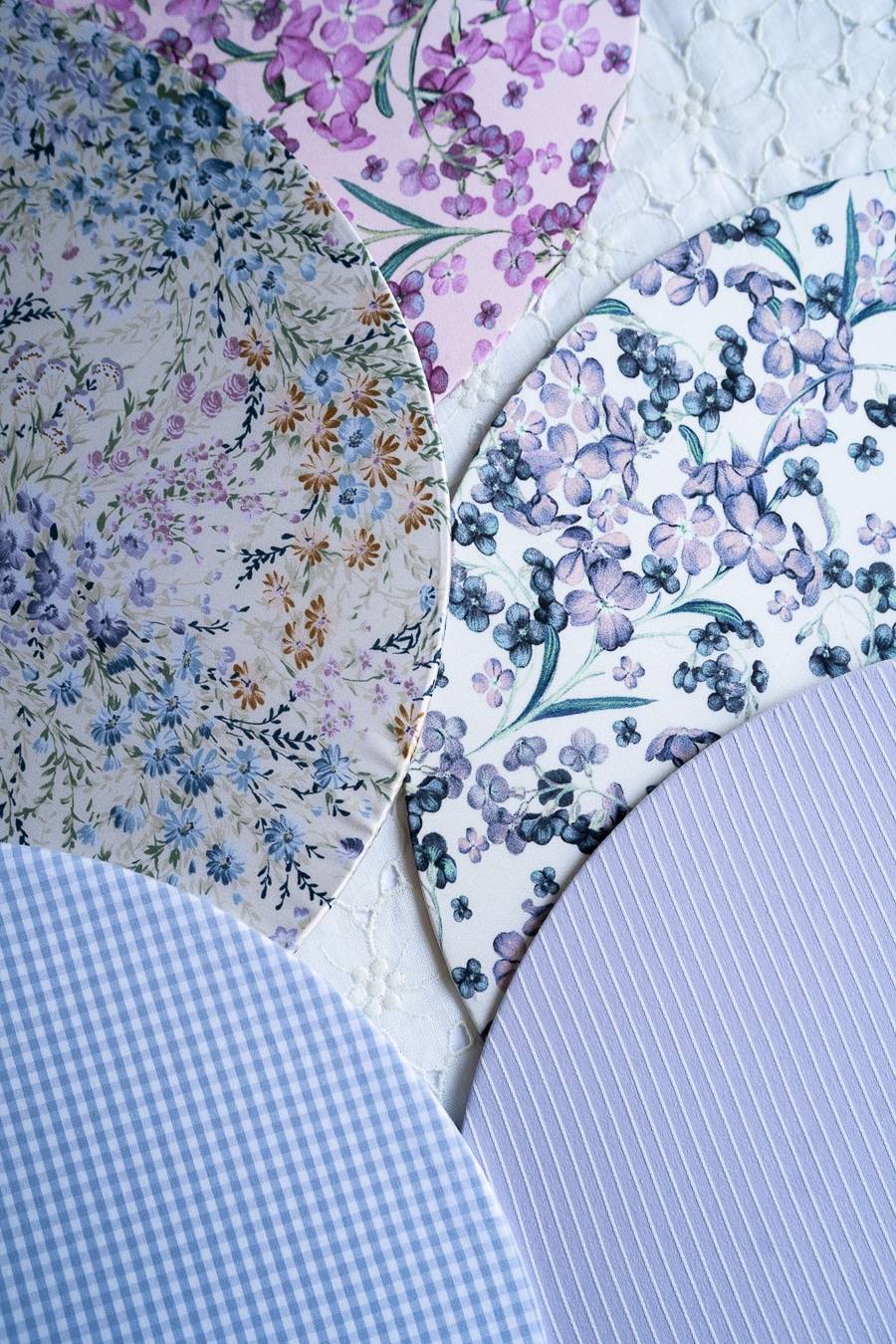 Luisa Beccaria Tovaglietta viola rotonda in cotone Vichy Promozione Limitata