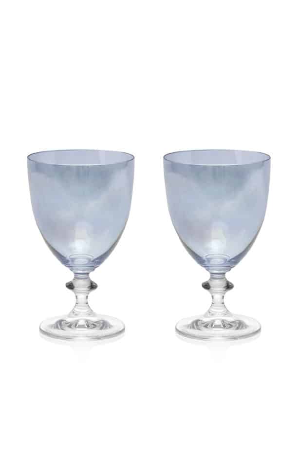 Luisa Beccaria Set Blu Di Due Bicchieri Di Vino Rosato Affare Del Giorno