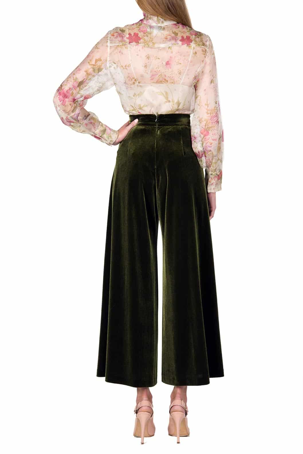 Luisa Beccaria Camicetta con fiocco in organza di seta con stampa floreale Sconto