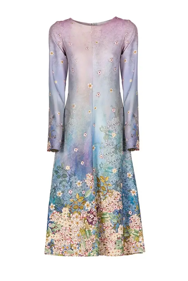 Luisa Beccaria Abito midi in cady stampato floreale Outlet