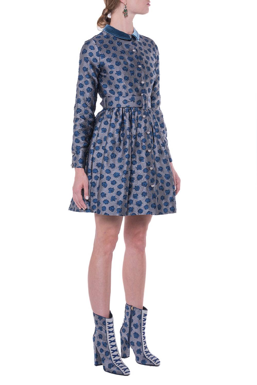 Luisa Beccaria Abito in jacquard a maniche lunghe Italia