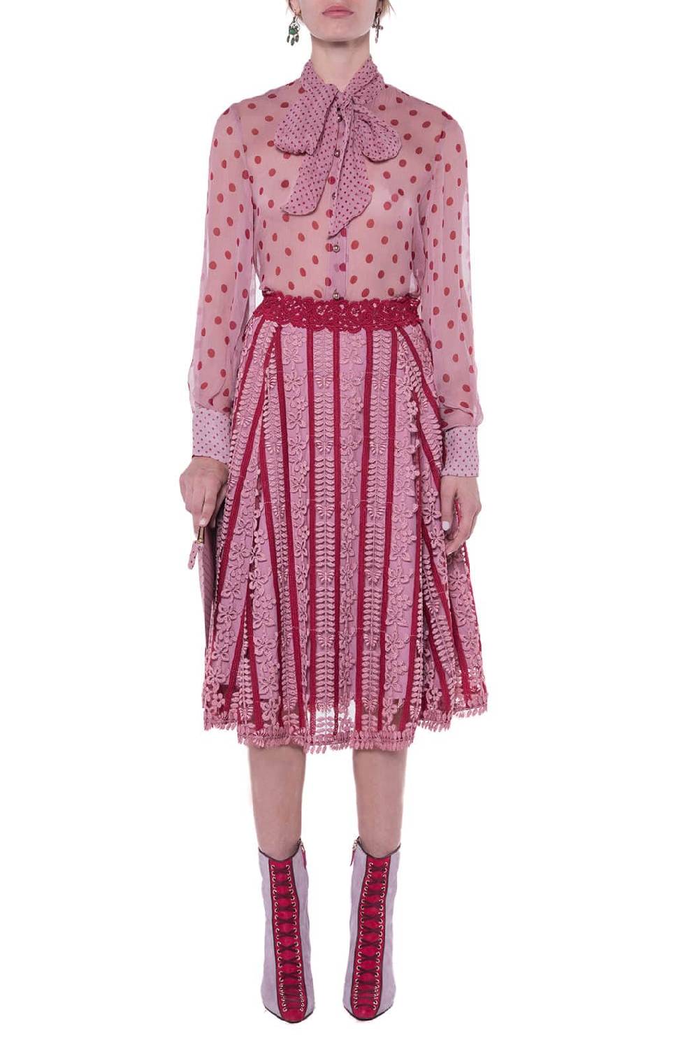 Luisa Beccaria Gonna ricamata in macramè Vendita