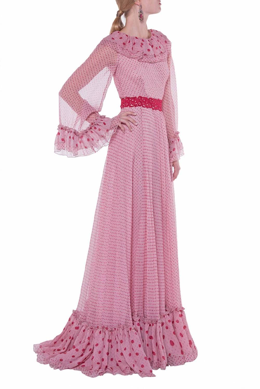 Luisa Beccaria Abito stampato in chiffon Spedizione Gratuita