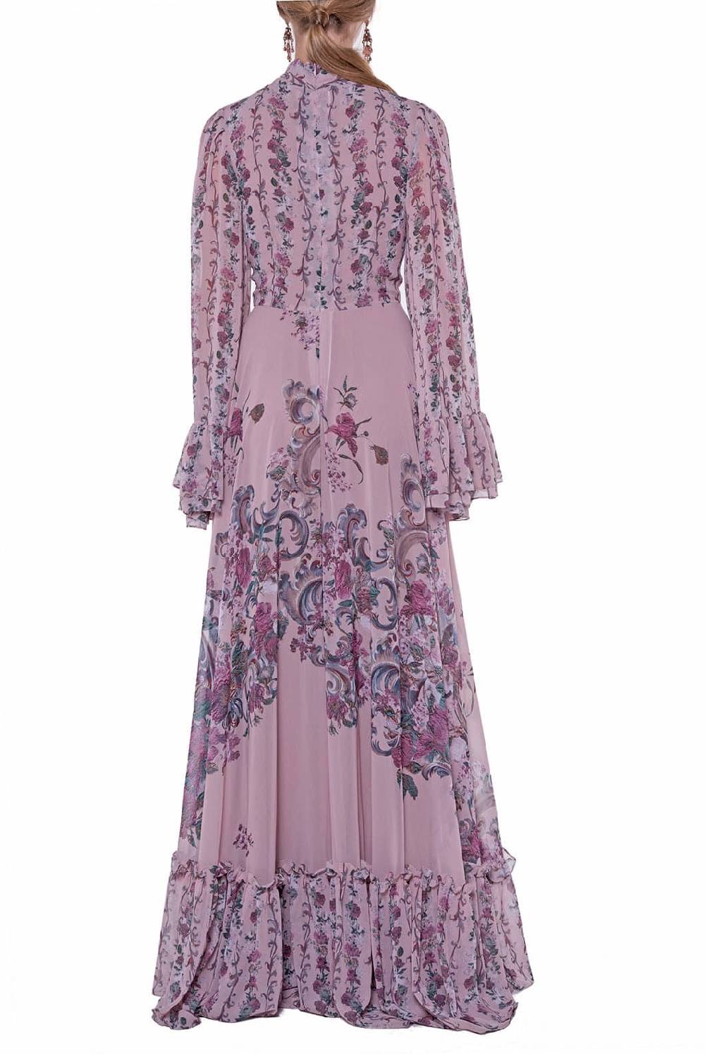 Luisa Beccaria Abito in georgette stampato fiori Negozi Online