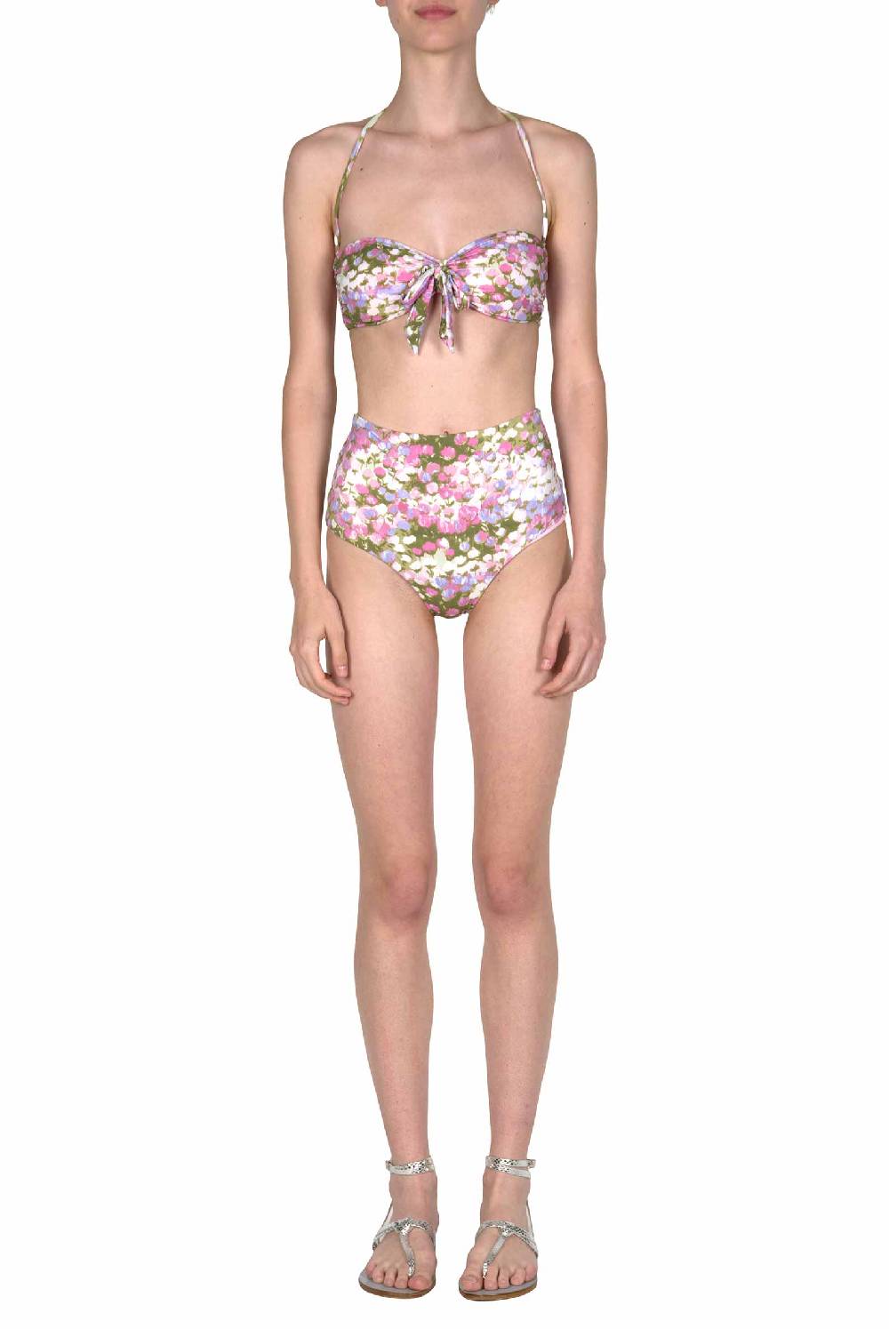 Luisa Beccaria Bikini Fascia E Slip A Vita Alta Rosa Monet Offerte