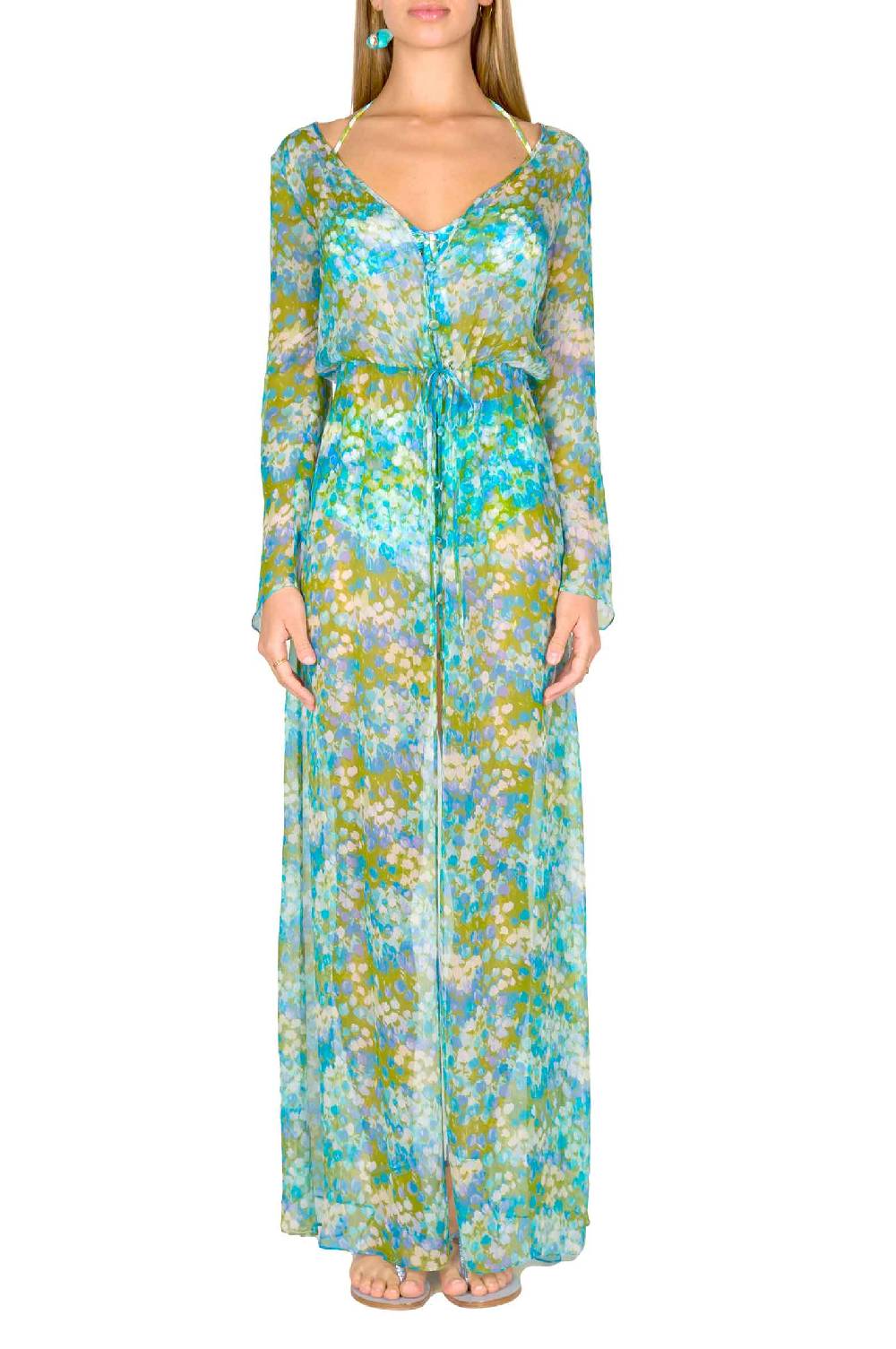 Luisa Beccaria Chemisier in chiffon Monet Sconto