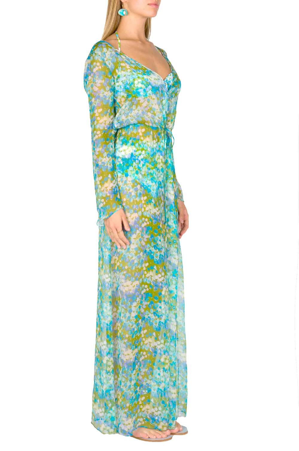 Luisa Beccaria Chemisier in chiffon Monet Sconto