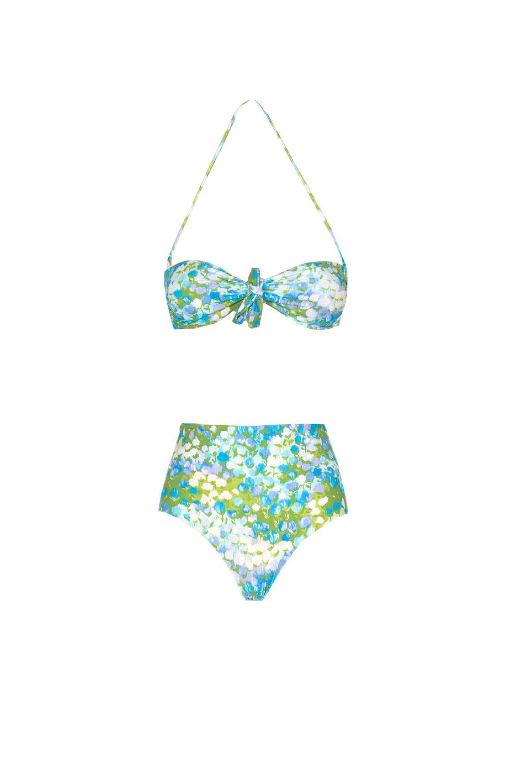 Luisa Beccaria Bikini Fascia E Slip A Vita Alta Turchese Monet