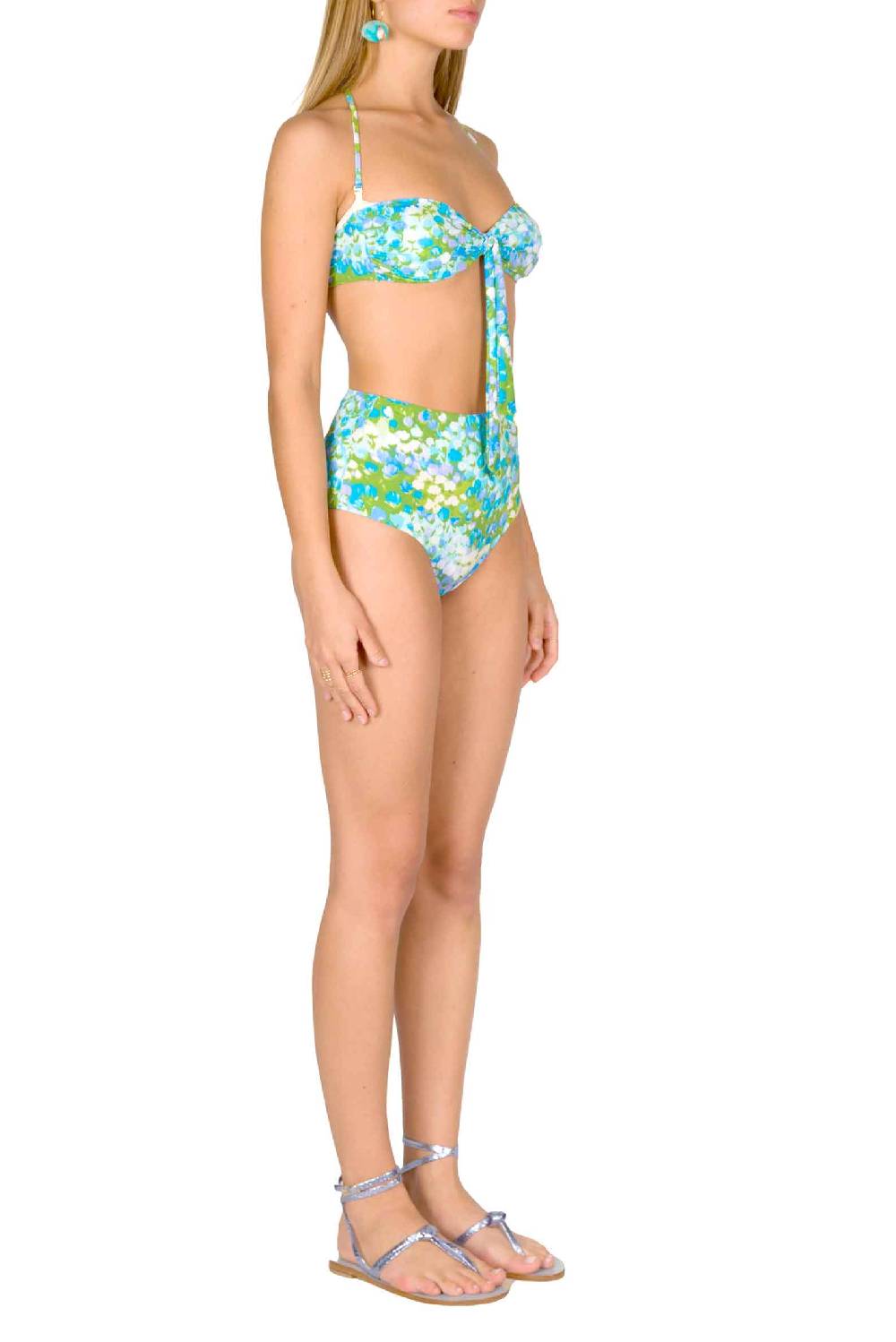 Luisa Beccaria Bikini Fascia E Slip A Vita Alta Turchese Monet Economico