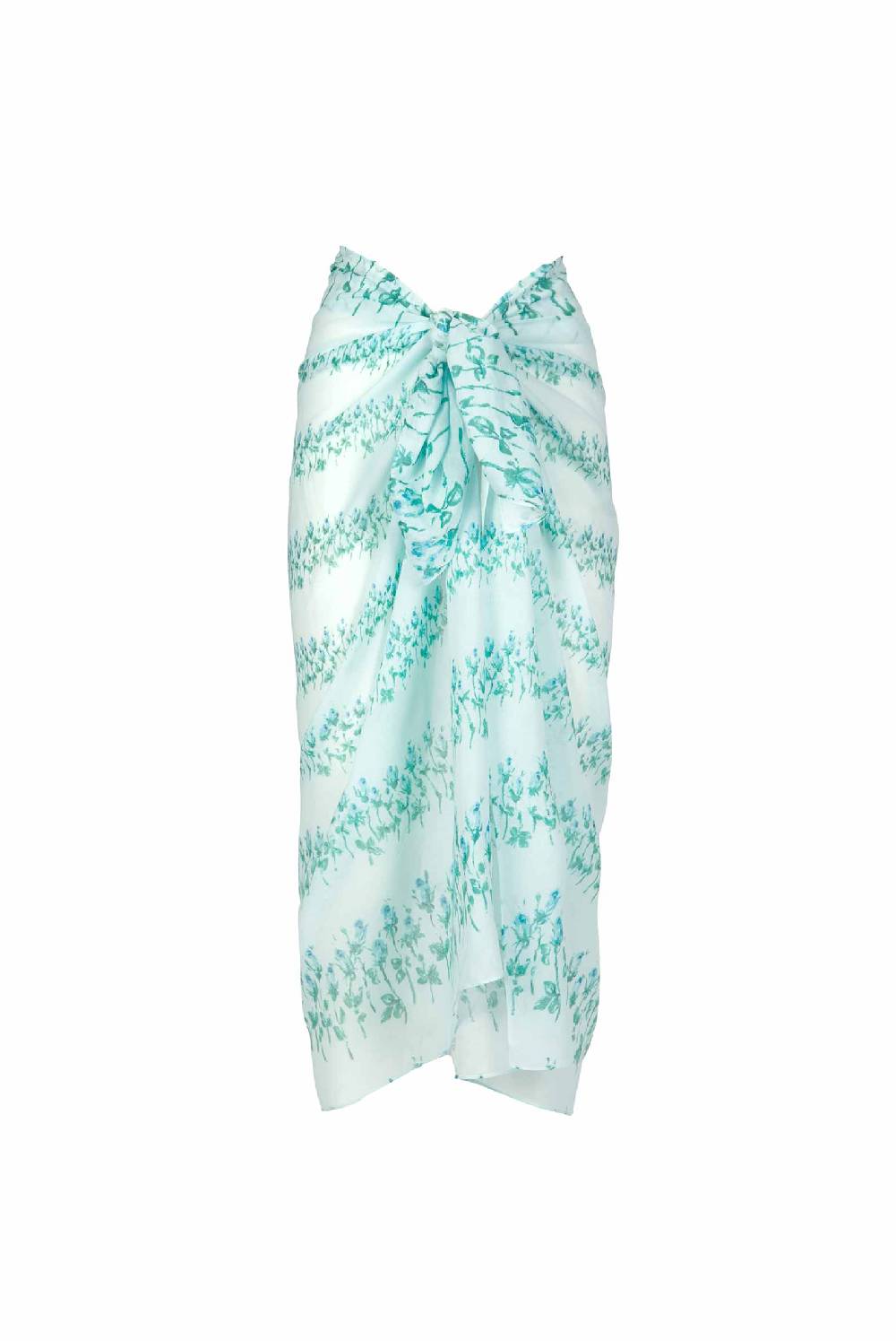 Luisa Beccaria Pareo lungo a righe fiorite blu