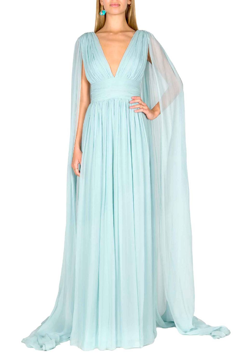 Luisa Beccaria Abito in chiffon di seta effetto mantella 2025