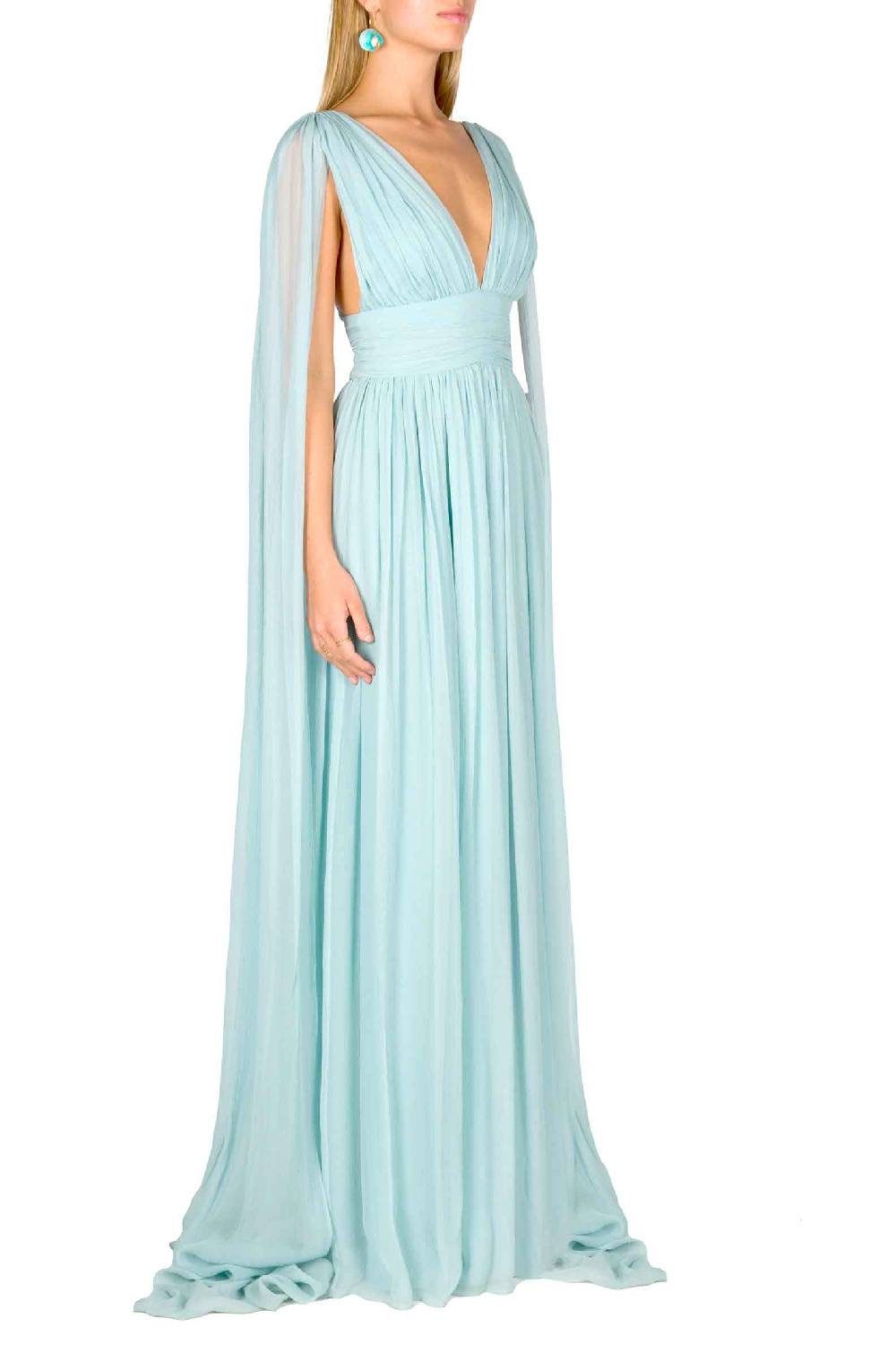 Luisa Beccaria Abito in chiffon di seta effetto mantella 2025