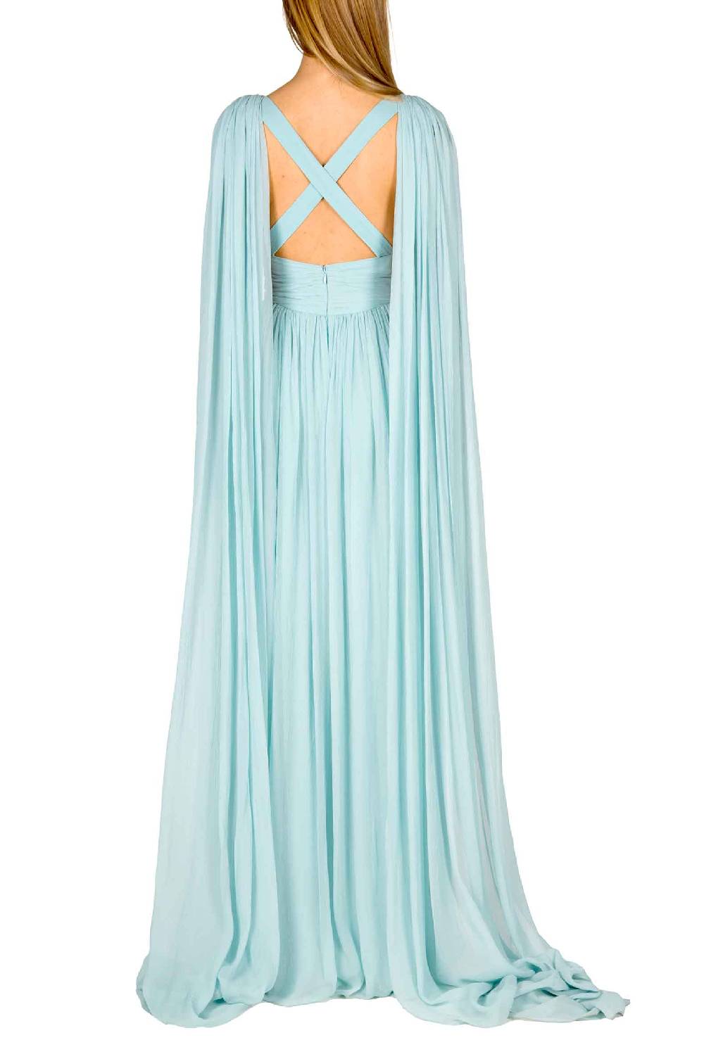 Luisa Beccaria Abito in chiffon di seta effetto mantella 2025