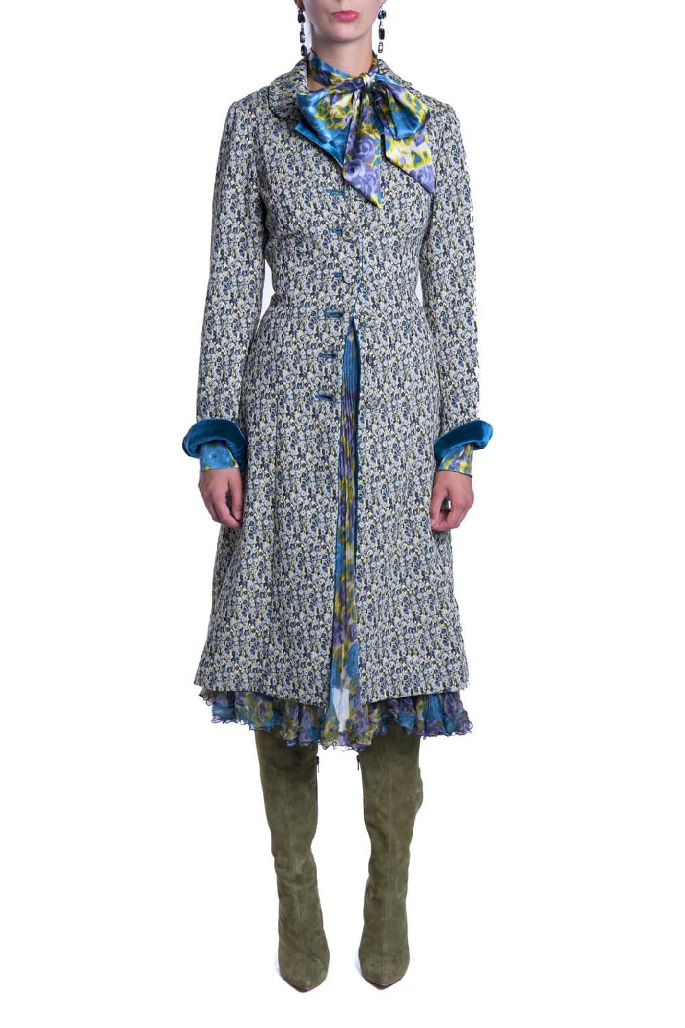 Luisa Beccaria Cappotto in micro jacquard floreale 2025