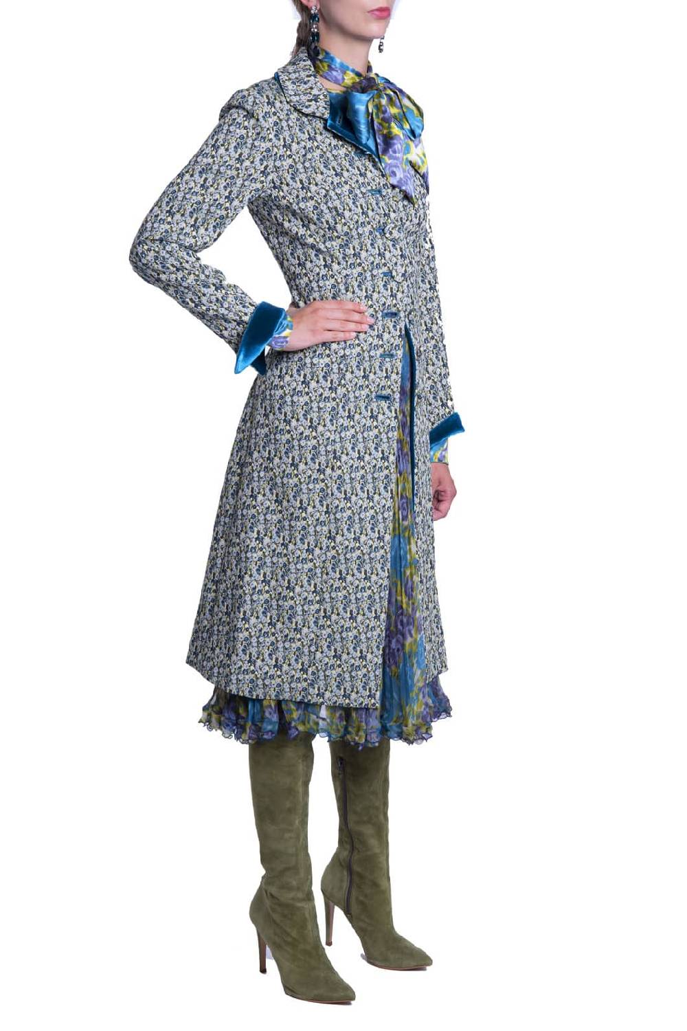 Luisa Beccaria Cappotto in micro jacquard floreale 2025
