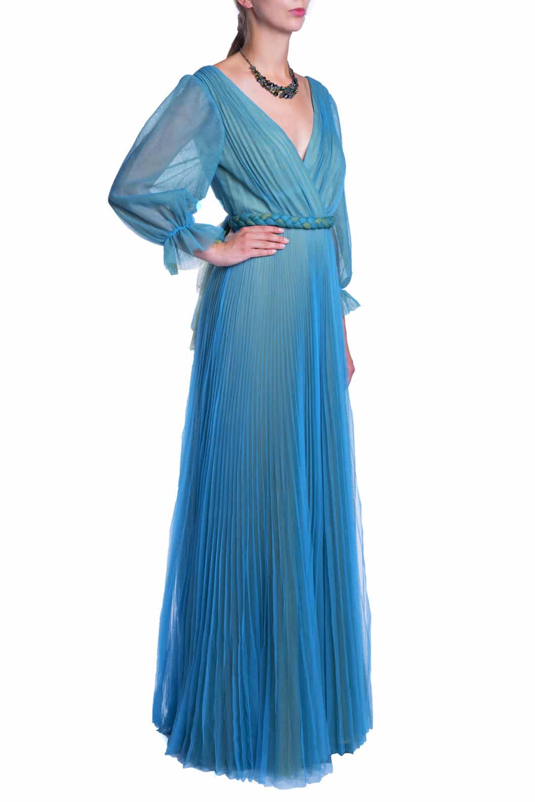 Luisa Beccaria Maxi abito in tulle plissettato Qualità
