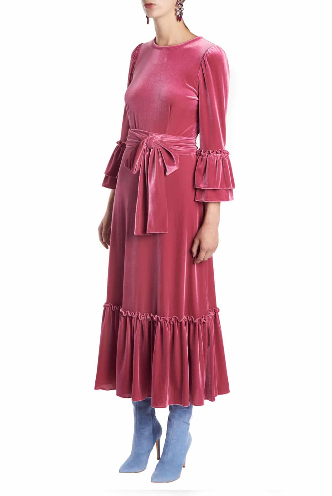 Luisa Beccaria Abito midi in velluto elasticizzato Promozione