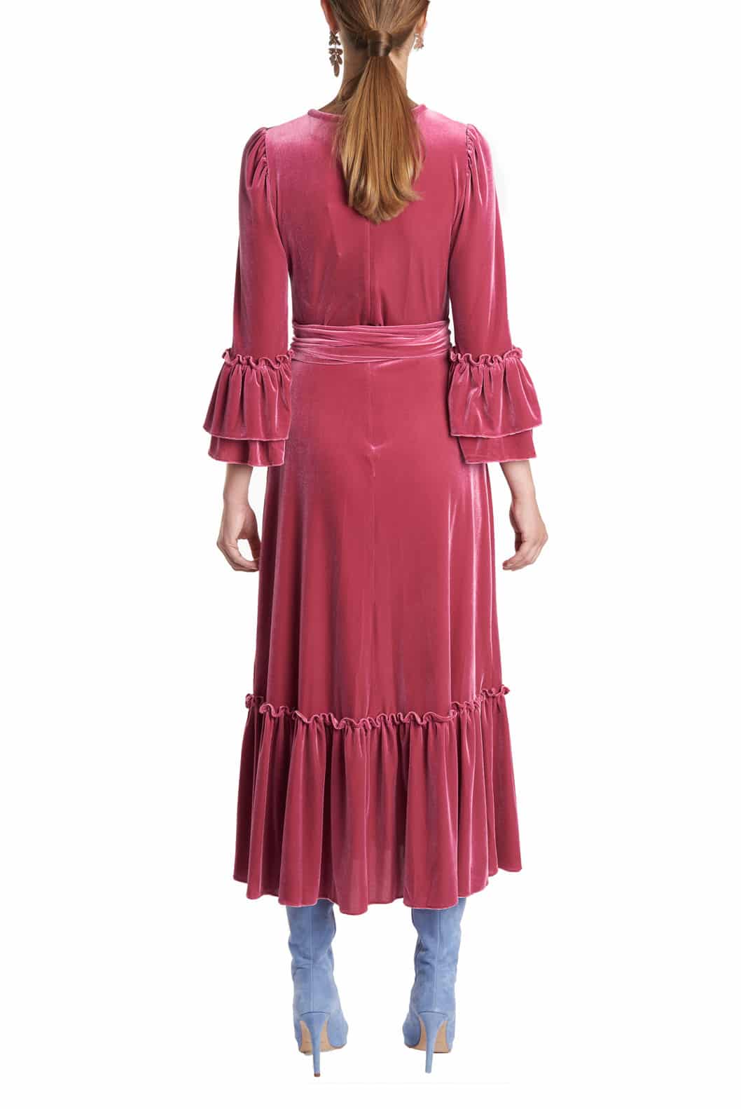 Luisa Beccaria Abito midi in velluto elasticizzato Promozione