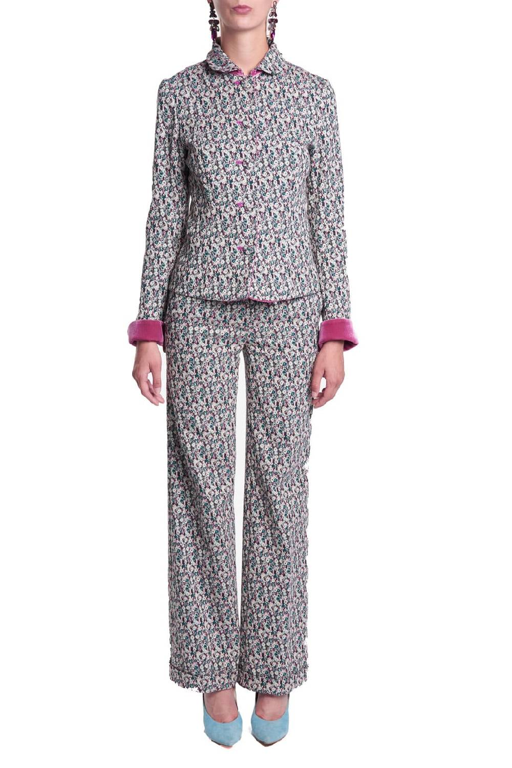 Luisa Beccaria Giacca in micro jacquard floreale Spedizione Gratuita