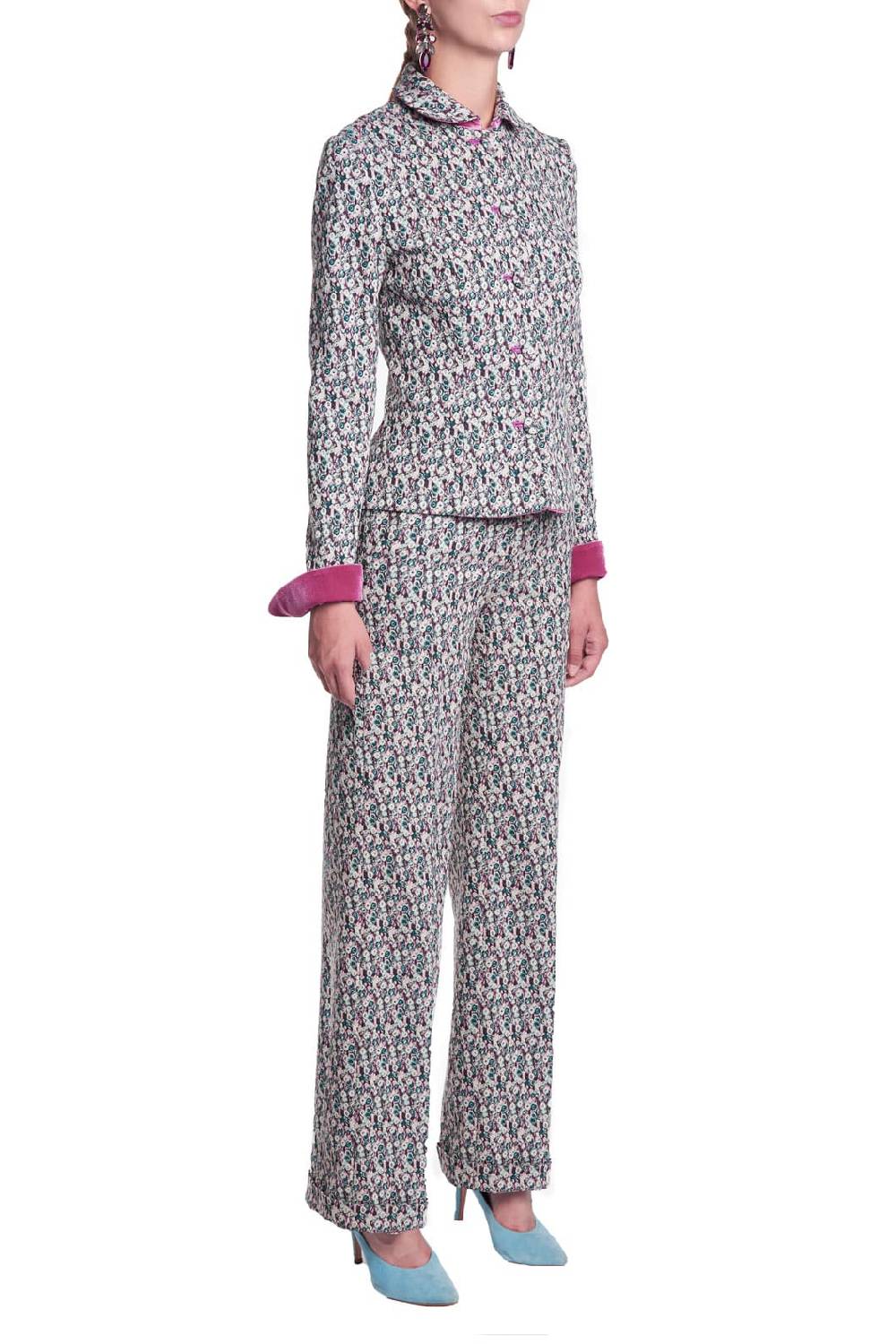 Luisa Beccaria Giacca in micro jacquard floreale Spedizione Gratuita