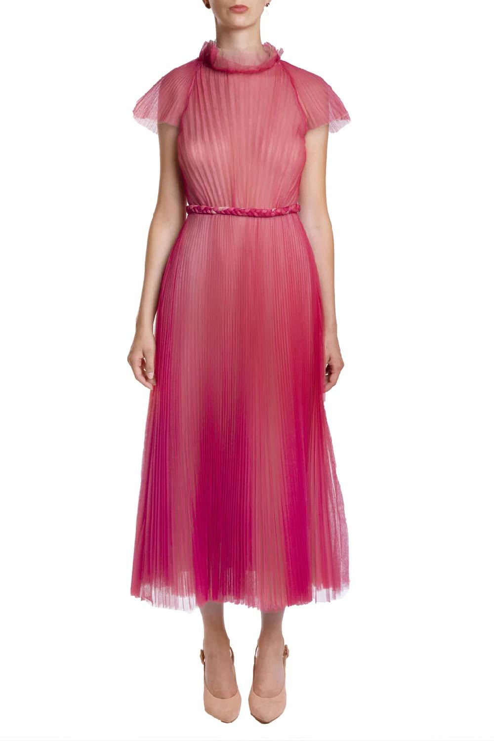 Luisa Beccaria Abito midi in tulle plissettato Promozione temporanea