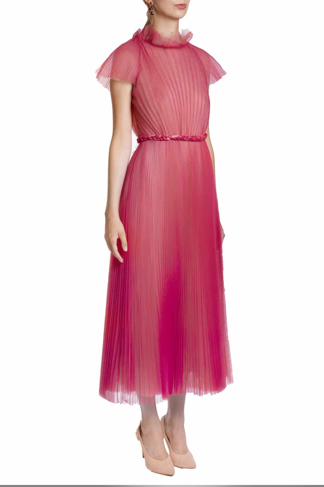 Luisa Beccaria Abito midi in tulle plissettato Promozione temporanea