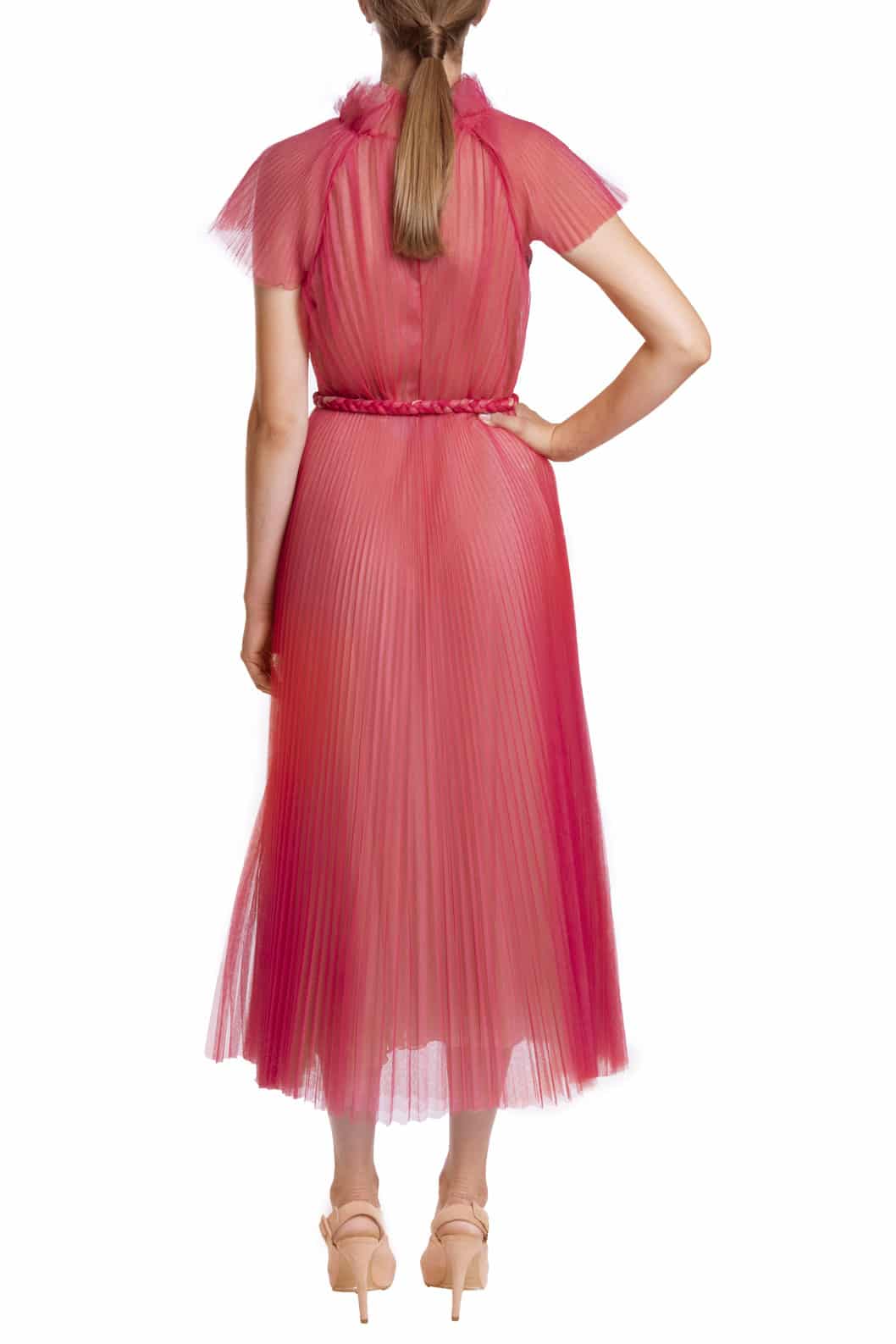 Luisa Beccaria Abito midi in tulle plissettato Promozione temporanea