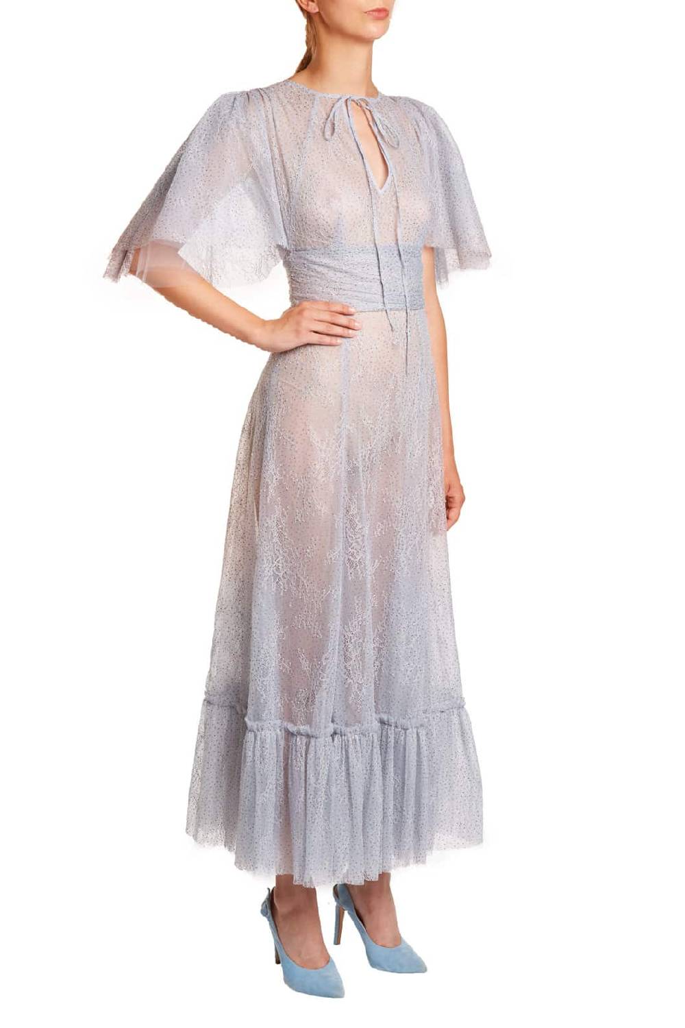 Luisa Beccaria Abito in pizzo lurex Qualità Garantita