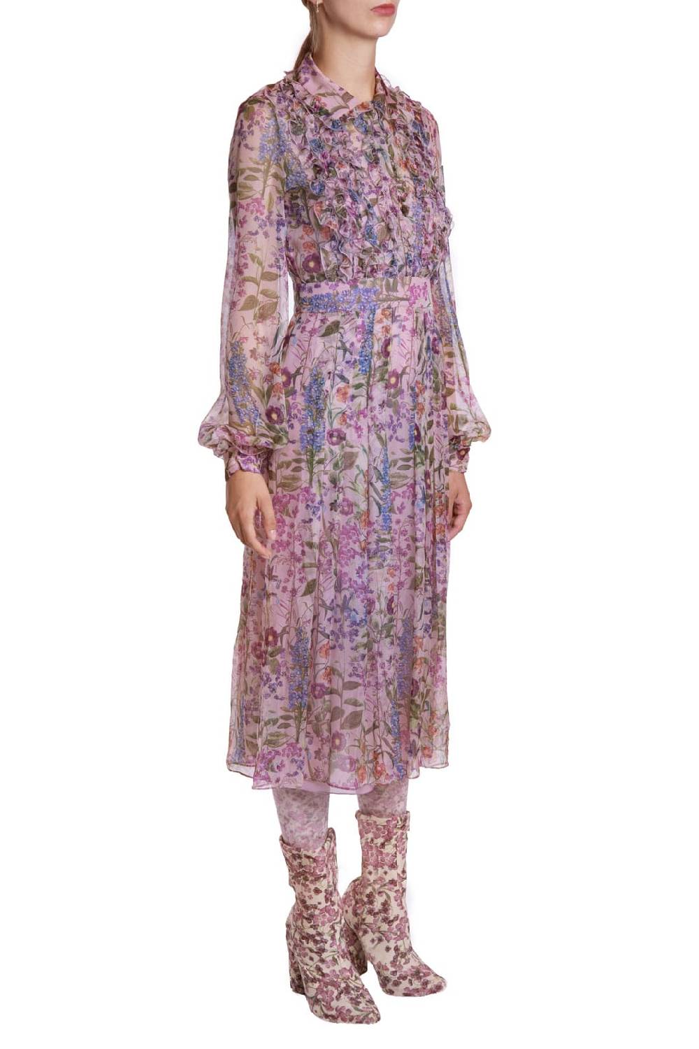 Luisa Beccaria Abito in chiffon stampato Fino al 55% di sconto
