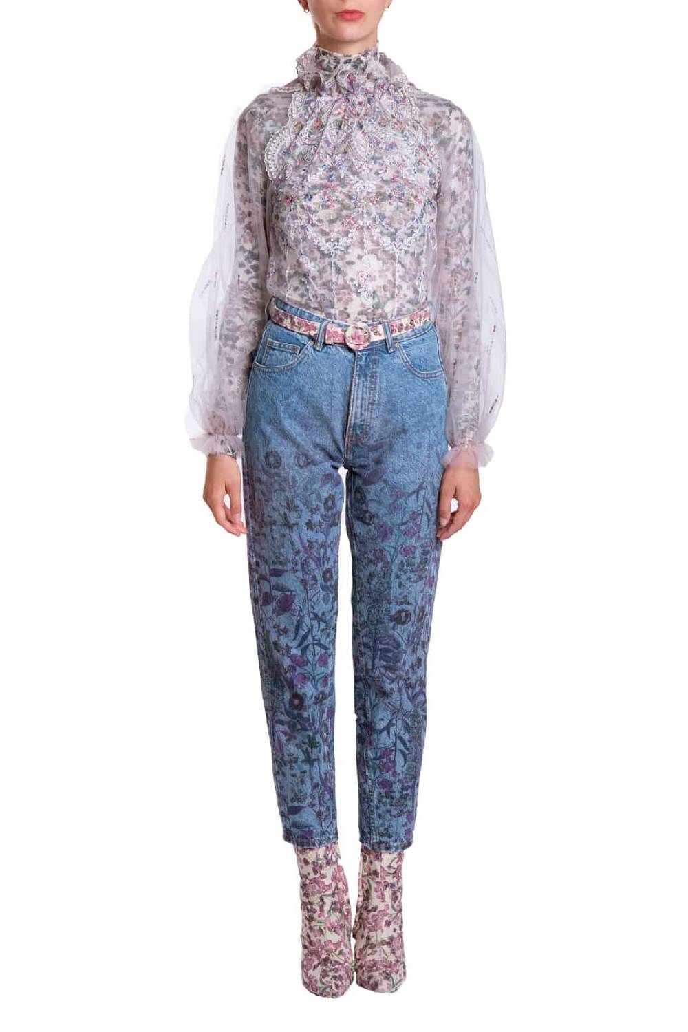 Luisa Beccaria Jeans stampati floreali Shopping Online