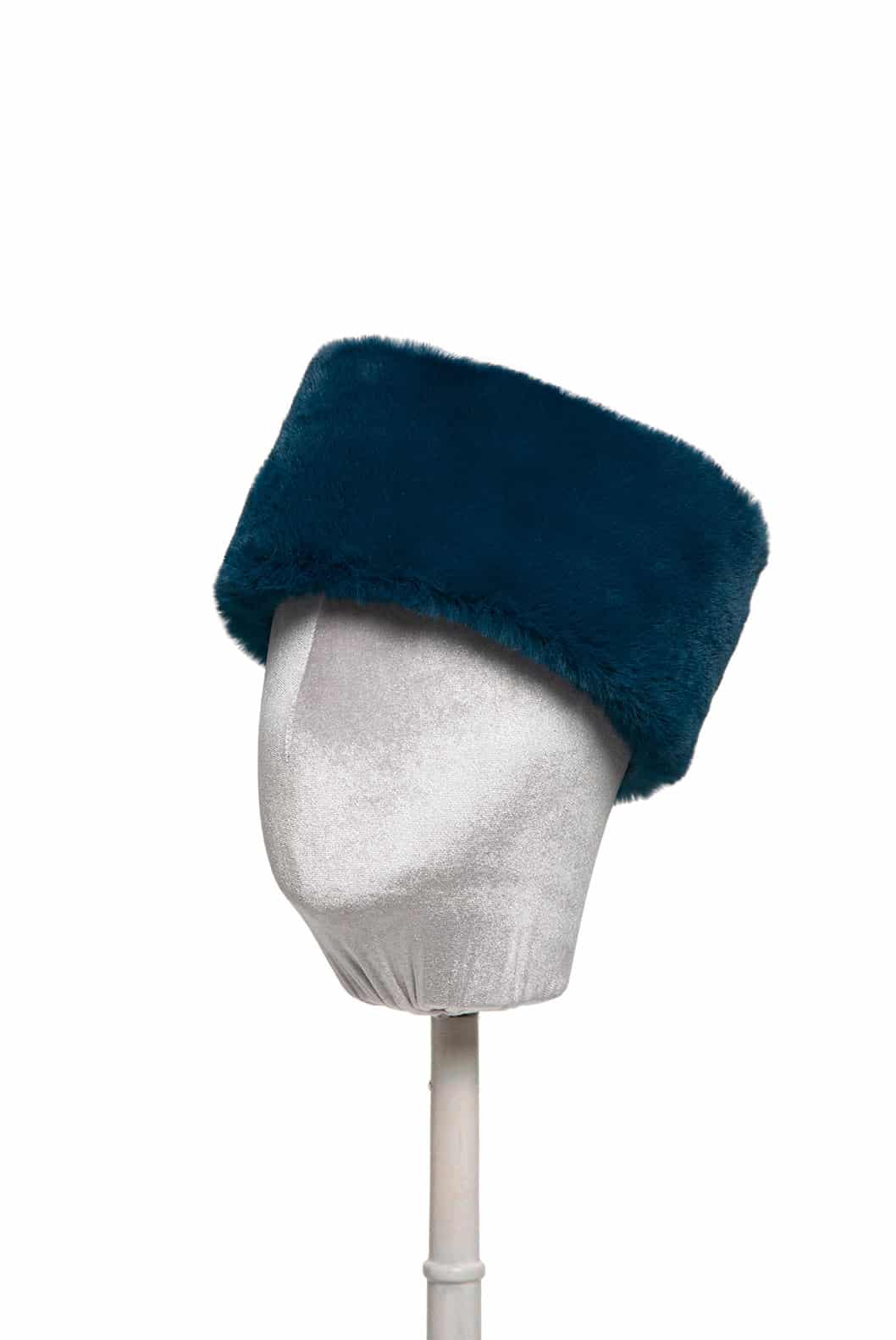 Luisa Beccaria Cerchietto in pelliccia sintetica blu Outlet