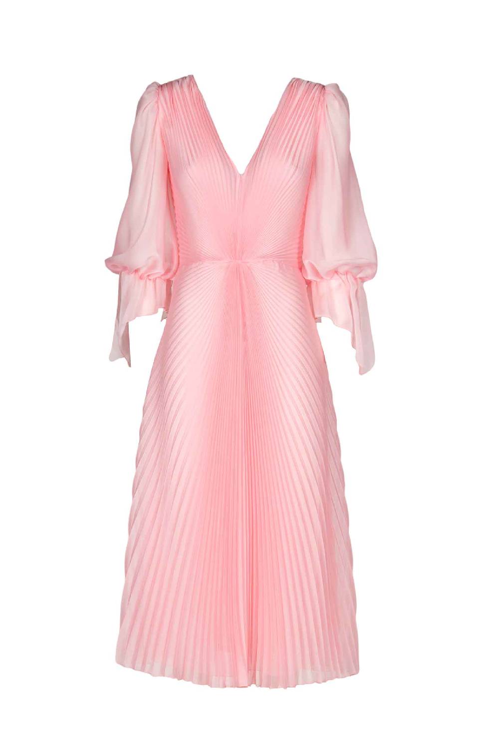 Luisa Beccaria Abito longuette in chiffon plissettato Angelina