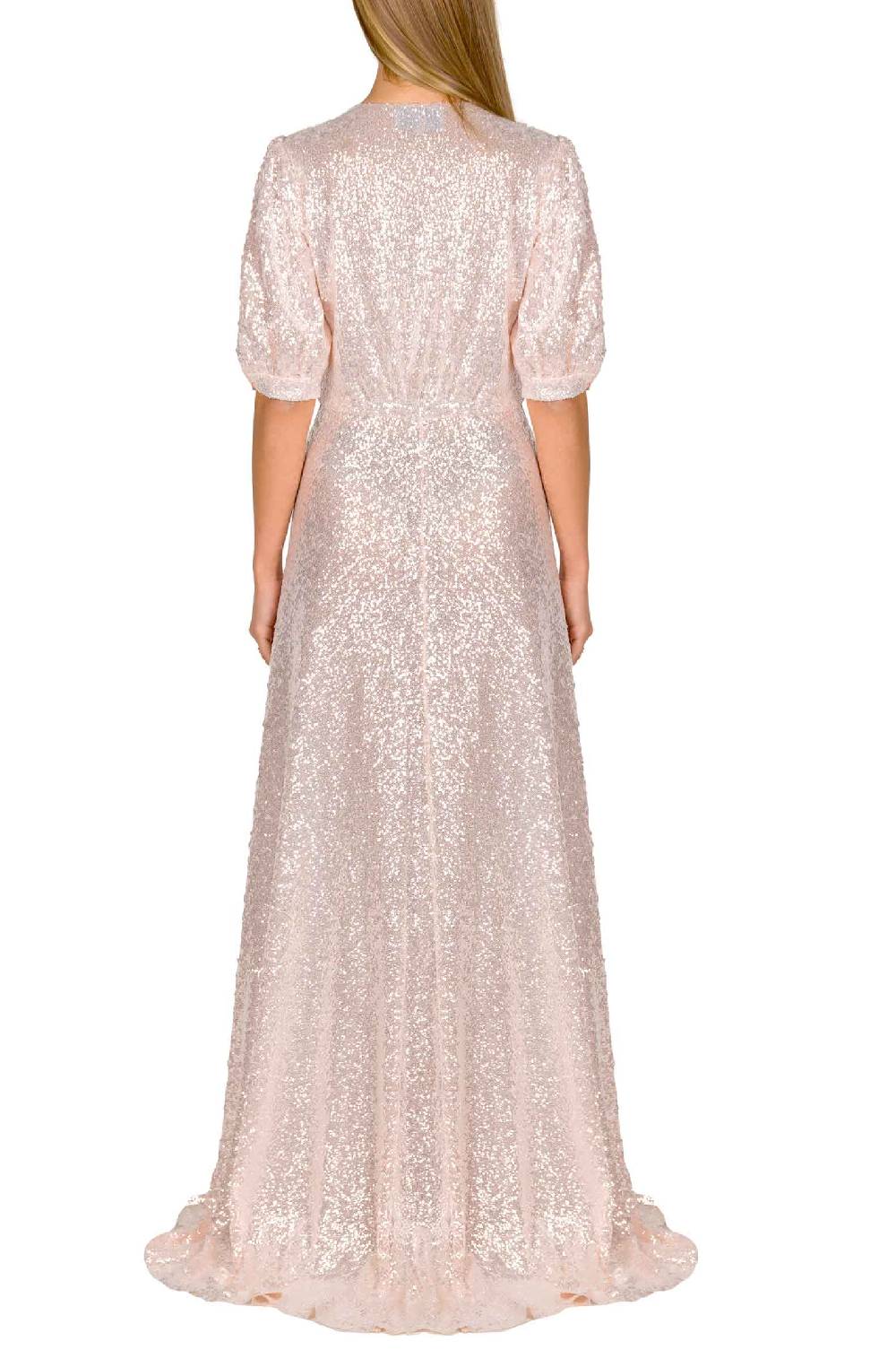 Luisa Beccaria Abito con bottoni in paillettes rosa Italy