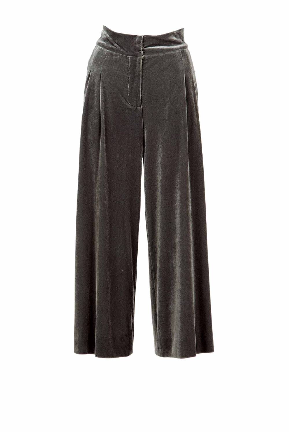 Luisa Beccaria Pantaloni in velluto SALVIA