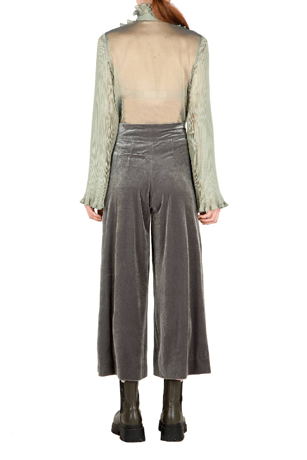 Luisa Beccaria Pantaloni in velluto SALVIA Promozione