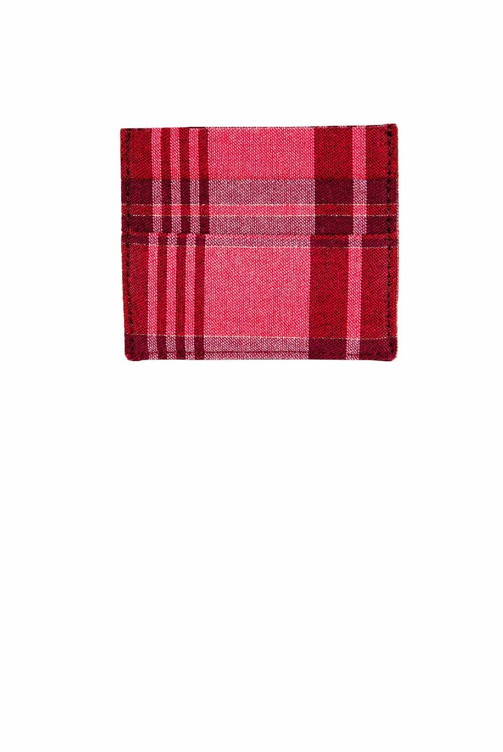 Luisa Beccaria Portacarte rosso in cotone scozzese