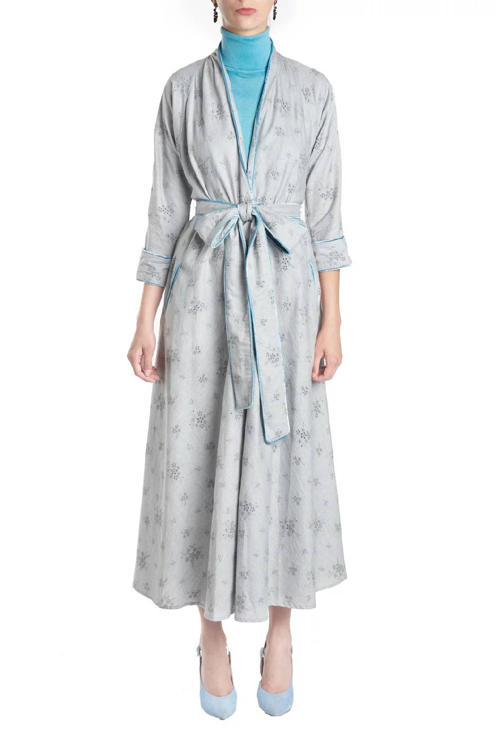 Luisa Beccaria Abito a portafoglio in cotone ricamato Luisa Shopping Online