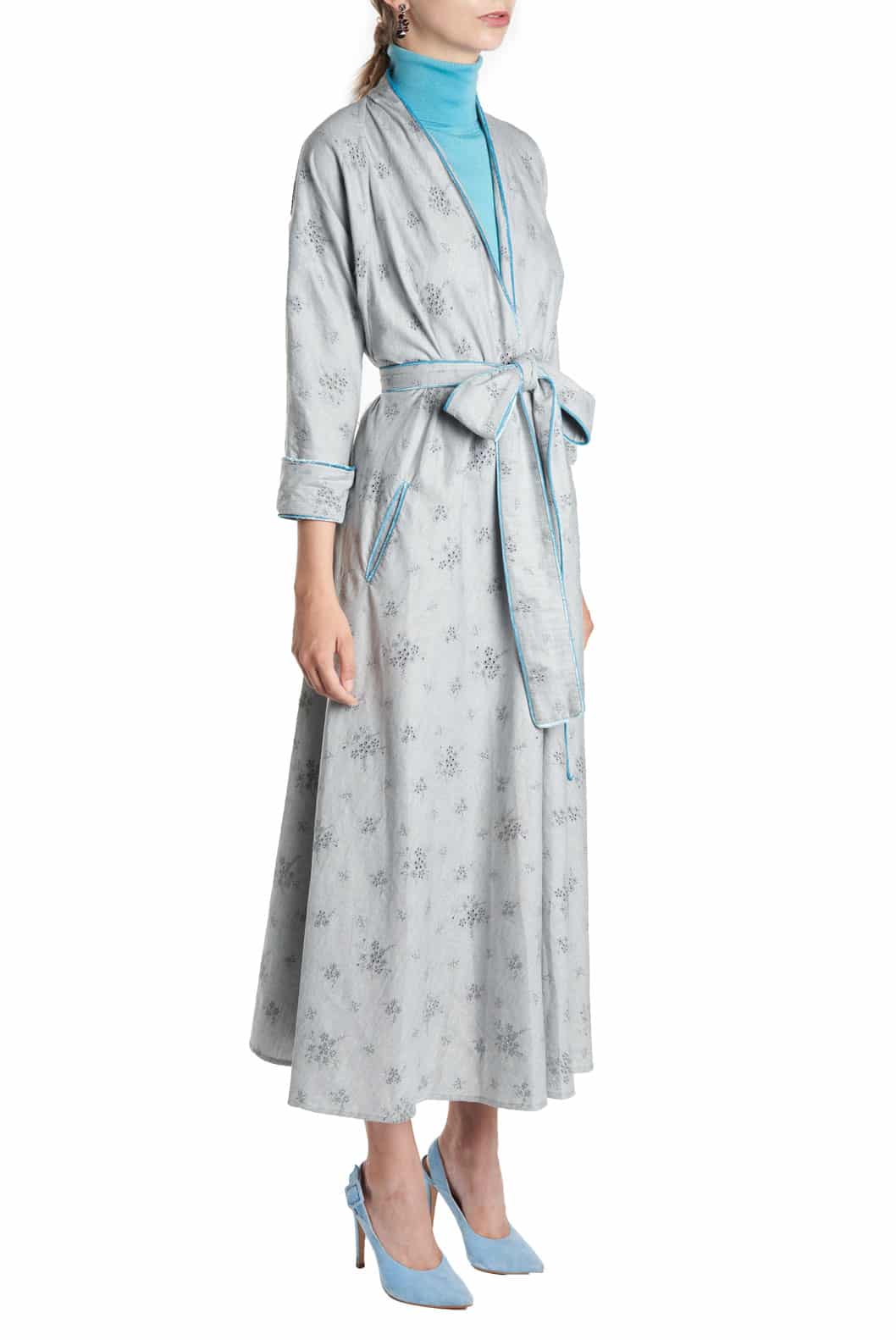 Luisa Beccaria Abito a portafoglio in cotone ricamato Luisa Shopping Online