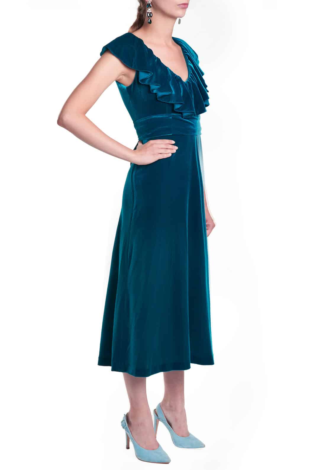 Luisa Beccaria Abito in velluto elasticizzato Sottocosto