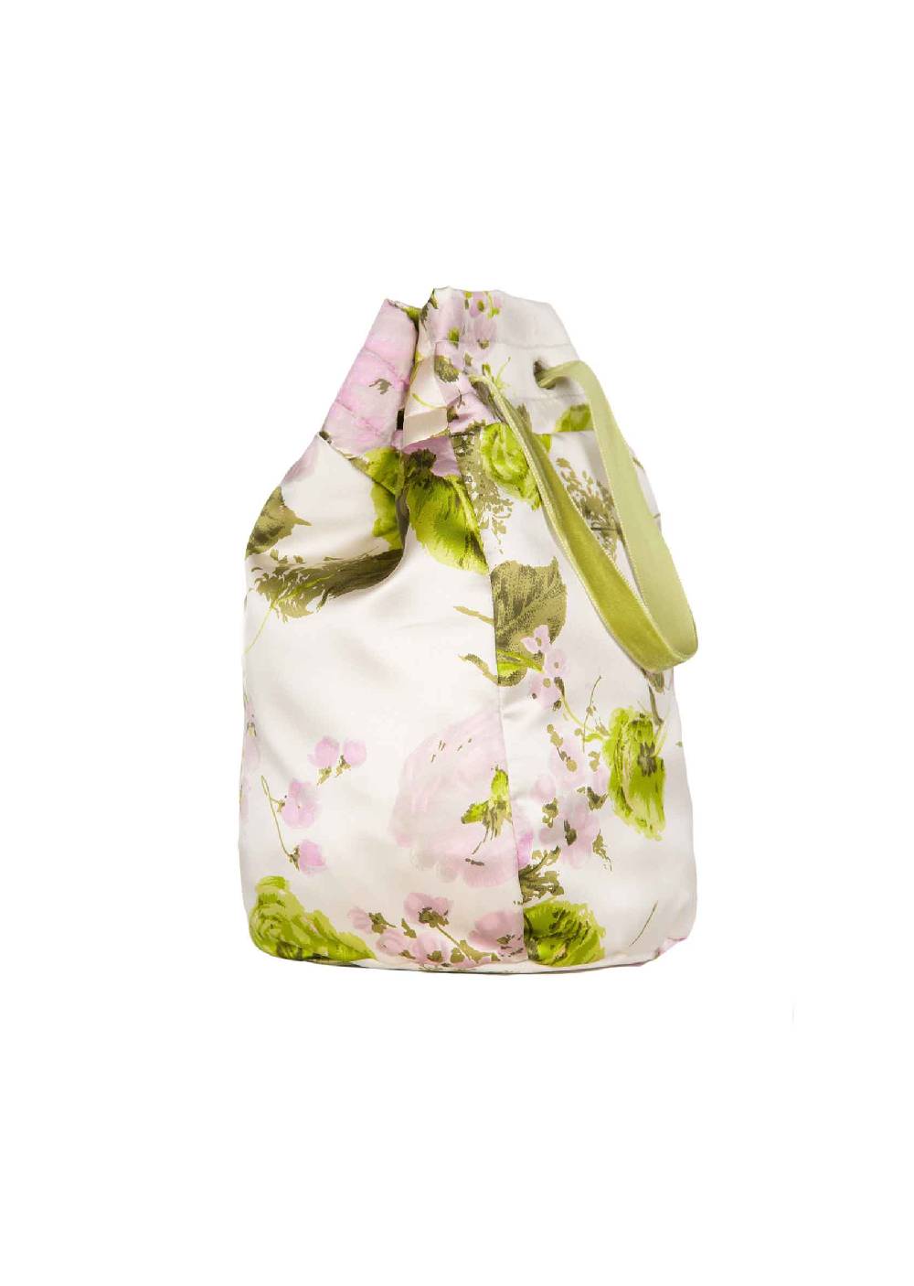 Luisa Beccaria Borsa a secchiello in seta con rose in fiore Hotsell